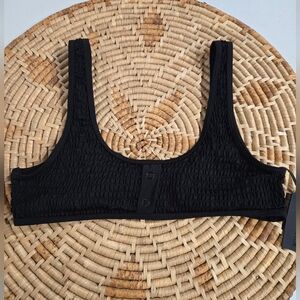 Kendall + Kylie Black Ribbed Bralette Medium